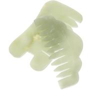 CHILDWEET Pettini Gua Sha in Jade Naturale 2 Pezzi per Massaggio Viso e Capelluto, Strumenti Portatili per Rilassamento Muscolare e Alleviamento Mal di Testa, Pettine a Denti Larghi