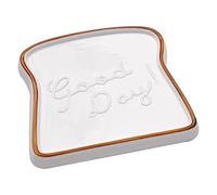 CHILDWEET Piatto in Ceramica a Forma di Toast per Pane e Insalata, Leggero e Sicuro per Microonde, per Feste e Regali di Casa, Colore Caffè