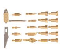 CHILDWEET Punte per Pirografia per Legno 22 Pezzi in Metallo | Ricambi per Penna e Macchina, Accessori Leggeri e Compatti, per Lavori di Wood Burning