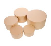 CHILDWEET Scatole Rotonde per Regali Set da 5 in Carta Kraft Resistente Coperchio, Scatole Porta Dolci Multifunzionali per Biscotti, Caramelle e Confezioni Regalo, per Feste e Decorazioni