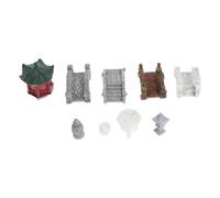 CHILDWEET Set 10 Pezzi Micro Paesaggio in Resina e Padiglione per Bonsai e Acquario, Decorazione Realistica per Zen e Terrari di Vetro