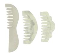 CHILDWEET Set 3pezzi Pettini in Jade Naturale per Massaggio Chioma, Comodo e Rilassante, Artigianato Raffinato per Famiglie e Amici