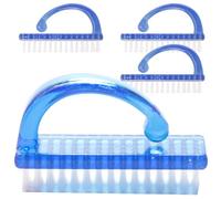 CHILDWEET Set 4 Spazzole per Pulizia Unghie Setole Rigide, Impugnatura Ergonomica, Plastica Resistente, per Mani e Piedi, Strumento Compatto per Cura e Igiene Unghie Uomo e Donna
