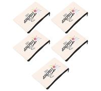 CHILDWEET Set 5 Pezzi Borsa Trucco da Viaggio in Tela di Cotone, Pratica e Portatile, per Donna, per Organizzare Cosmetici e Accessori