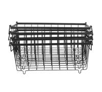 CHILDWEET Set da 4 Cestelli Metallici Portaoggetti per Congelatore a Pozzetto con Manici Pieghevoli, Organizzatore Frigorifero per Alimenti e Verdure, Contenitori Resistenti in Ferro