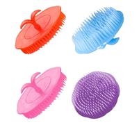 CHILDWEET Spazzola Massaggiatrice per Shampoo e Lavatesta 4 Pezzi, Massaggiatore Manuale per Cute Foro per Asciugatura, Pulizia Profonda Chioma e Sollievo Prurito Sotto la Colore Casuale