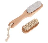 CHILDWEET Spazzola per Unghie per Pulizia Efficiente con Setole Resistenti in Legno e Pietra Pomice Beige di Dita e Piedi Durante Doccia e Spa