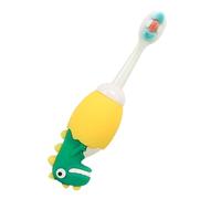 CHILDWEET Spazzolino per Bambini Setole Morbide in Silicone e Pp, Design Dinosauro Portatile Bianco, la Orale e Prevenzione della Recessione Gengivale Colore Casuale