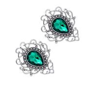 CHILDWEET Spilla da Donna 2 Pezzi Vintage in Lega di Zinco Gemma Verde Decorativa Elegante e Unica per Abbigliamento e Occasioni come Anniversari
