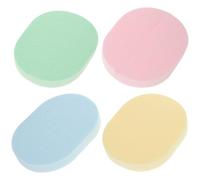 CHILDWEET Spugne Esfolianti Morbide per Viso Set da 4 Ovali Colorate, Spugne Compressa Riutilizzabili per Pulizia Profonda e Rimozione Trucco, Scrubber Portatile per Detersione Quotidiana
