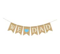 CHILDWEET Striscione Appendibile in Lino Color Cachi a Forma di Coda di Rondine e Cuore, Decorazione Chic per Festa del Papà, per Ambienti Interni ed Esterni