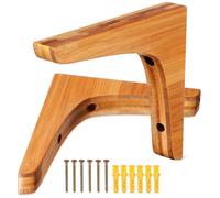 CHILDWEET Supporti Triangolari per Mensole a Muro in Bambù Naturale 15 CM Set da 2 Staffe per Mensola Sospesa Carico Pesante per Scaffali in Legno e Ambienti Interni