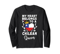 Chilean Queen Chilean Wife Girlfriend Chile Flag Maglia a Manica