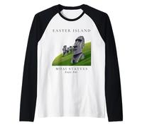 ChileTourist Souvenir Rapa NUI Island Siti archeologici Maglia con Maniche Raglan