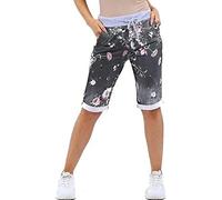 Chilgoza ew Italian - Pantaloncini da donna con elastico in vita, in cotone, taglia UK 8-22