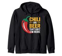 Chili And Beer That's Why I'm Here Spicy Food Drink |- Felpa con Cappuccio