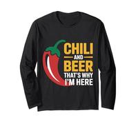 Chili And Beer That's Why I'm Here Spicy Food Drink |- Maglia a Manica