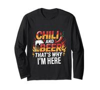 Chili And Beer That's Why I'm Here Spicy Food Drink ---- Maglia a Manica