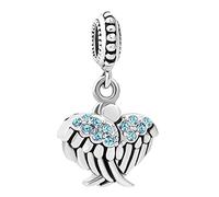 Chili Jewelry Charm apribile con ali d'angelo, compatibile con braccialetti Pandora, Metallo, Senza pietra