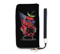 Chili King - Portafoglio sottile da donna con pochette da polso, porta carte di credito, Stile:, 20x10.5cm