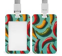 Chili Pepper Id ID ID porta badge verticale porta carta d'identità con cordino Breakaway Etichette per nomi resistenti resistenti porta badge impermeabile porta carte di lavoro protezione per