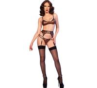 Chilirose - cr 4837 wildcat set reggiseno + calze + perizoma leopardo s