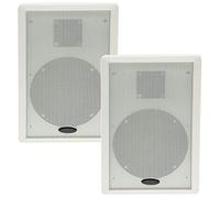 ChiliTec Altoparlanti da parete a pannello piatto a 2 vie, 40 Watt, 2 pezzi, 37 mm, per montaggio a parete, colore bianco