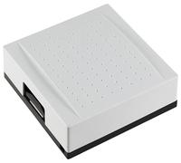 ChiliTec Campanello per porta a doppio campanello, meccanico a due tonalità, 8 V, funzionamento a batteria, 9 V, 75 dB, 116 x 116 x 48 mm, bianco