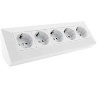 ChiliTec Ciabatta elettrica angolare a 5 prese, colore: bianco