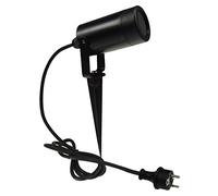 ChiliTec Faretto da giardino GU10, attacco 1,5 m, cavo con spina, faretto orientabile per piante, colore: nero