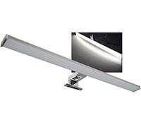 ChiliTec - Lampada a LED per specchio da 60 cm, IP44, 12 Watt, 960 lumen, per montaggio a parete e a incasso, per armadio, per bagno, effetto alluminio, bianco neutro