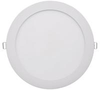 ChiliTec Pannello LED rotondo, da incasso a soffitto, Ø 22,5 cm, 20 mm, piatto, 230 V, 18 W, 1647 lumen, con trasformatore, montaggio a incasso, 2900 K, colore luce bianca calda, telaio bianco