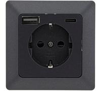 ChiliTec Presa da incasso MILOS USB-A USB-C porta di ricarica PD 3.0 230 V, colore: antracite