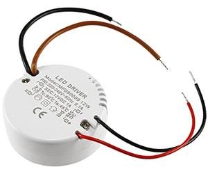 ChiliTec Trasformatore LED 230 V ~ su 12 Volt = 12 Watt Rotondo trasformatore Alimentatore di Rete per Illuminazione a LED - Ø x H 55 x 23 mm Adatto in scatole da Incasso
