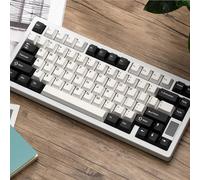 Chilkey ND75 Keyboard with Full Aluminum, 75% Layout Wireless Gaming Mechanical Keyboard, 3 Mode, Quick Assembly, LCD Screen, Per-key RGB Custom Keyboard for Windows, MacOS (White, PCB Flex Cut)
