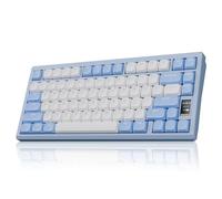 Chilkey ND75 LP - Tastiera meccanica in alluminio, 75% wireless, con schermo, Tri-Mode, smontaggio rapido, tastiera retroilluminata RGB per laptop e PC da ufficio (blu)
