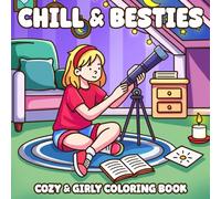 Chill & Besties Coloring Book: Cute and Easy Coloring Pages for Adults and Teens featuring Adorable Scenes of Girlhood and Feminine Moments Illustrations for Relaxation