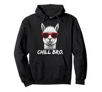 Chill Bro - Cool Alpaca with sunglasses gift idea gamer Felpa con Cappuccio