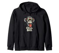 Chill Bro Cooler - Scimmia con occhiali da sole Felpa con Cappuccio