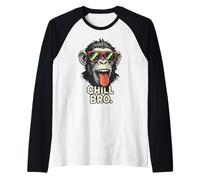 Chill Bro Cooler - Scimmia con occhiali da sole Maglia con Maniche Raglan