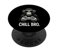 Chill Bro Cooler Scimmia con occhiali da sole, regalo divertente PopSockets PopGrip Adesivo