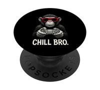 Chill Bro Cooler Scimmia con occhiali da sole, regalo divertente PopSockets PopGrip Adesivo