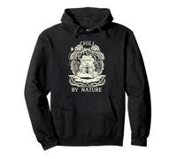 Chill By Nature Cottagecore Frog Meditation Vintage Badge Felpa con Cappuccio