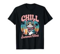 Chill Cat Summer Vibes Stile 02 Maglietta