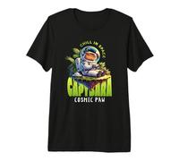 Chill in Space Capybara Cosmic Paw Maglietta Premium