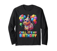 Chill. It's My Birthday - Poncho Capybara Pixel Maglia a Manica