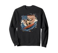 Chill Surf Bradipo con bandiera USA per ragazzi e ragazze Felpa