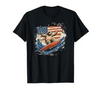 Chill Surf Bradipo con bandiera USA per ragazzi e ragazze Maglietta