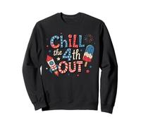 Chill the 4th Out - Funny USA Rocket Popsicle, fuochi d'artificio retrò Felpa