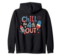 Chill the 4th Out - Funny USA Rocket Popsicle, fuochi d'artificio retrò Felpa con Cappuccio
